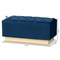 Baxton Studio Powell Glam and Luxe Navy Blue Velvet Fabric and Gold PU Leather Storage Ottoman 175-11238-Zoro - alternate 9